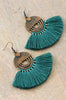 Boho Chic Fan Shaped Tassel Earrings