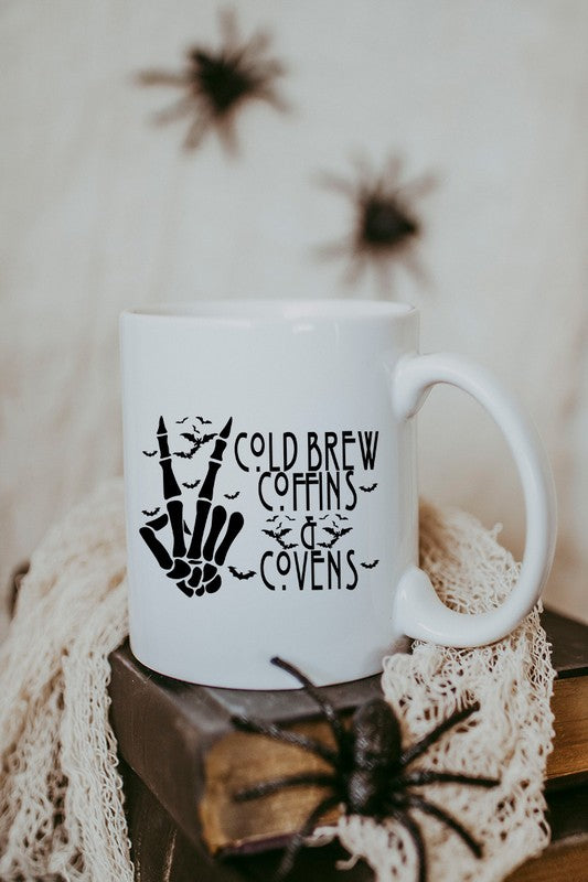 Cold Brew Coffins and Covens Halloween Mug