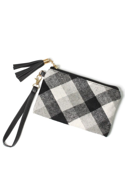 Plaid Pattern Pouch Bags