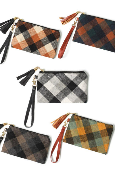 Plaid Pattern Pouch Bags