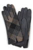 Plaid Faux Suede Gloves