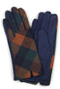 Plaid Faux Suede Gloves