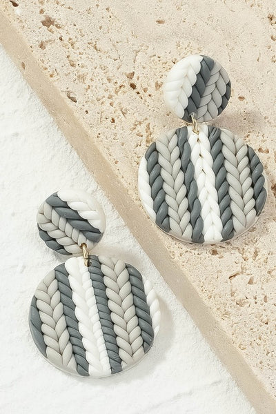 Cable Knit Clay Earrings