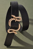 Snake Buckle Leather Belt