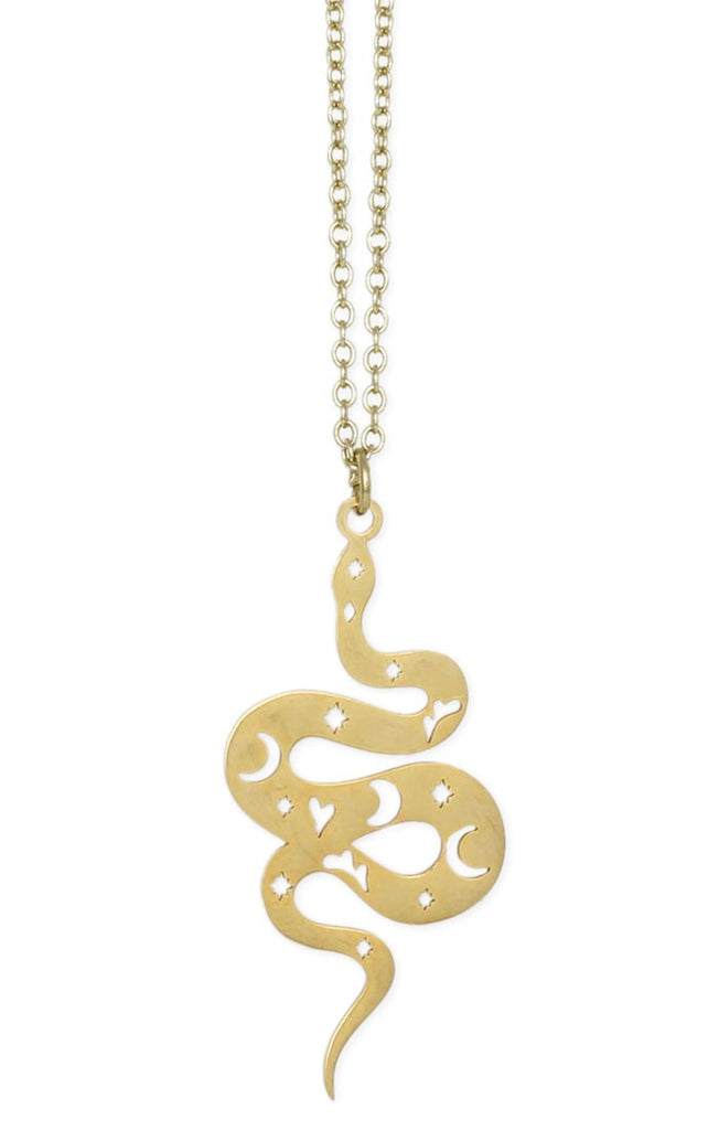 Celestial Serpent Gold Necklace