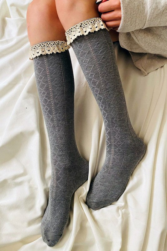 Vintage Crochet Trim Socks