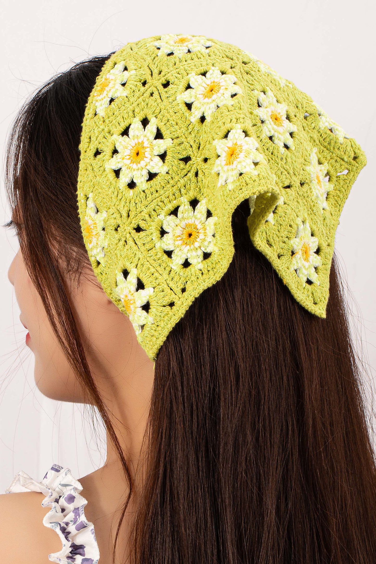 Daisy Knit Crochet Bandana