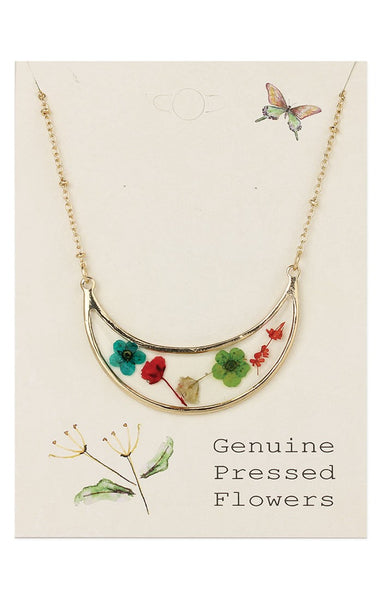 Crescent Dried Flower Necklace