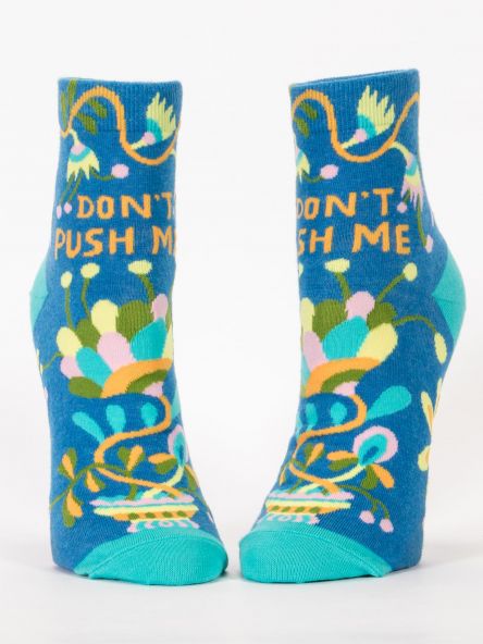 Blue Q Don't Push Me Women's Ankle Socks