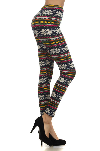 Snowflake Fair Isle Print Leggings