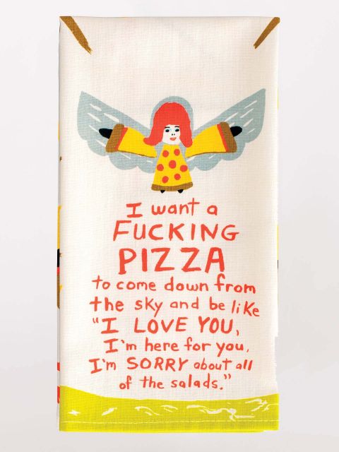 I Want A Pizza Dish Towel