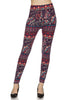 Plus Size Paisley & Feather Print Leggings