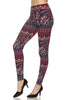 Plus Size Paisley & Feather Print Leggings