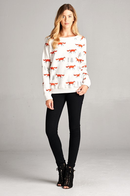 Fox Print Sweatshirt
