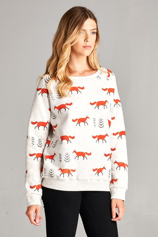 Fox Print Sweatshirt