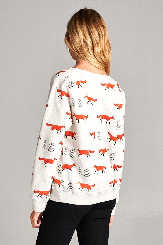 Fox Print Sweatshirt