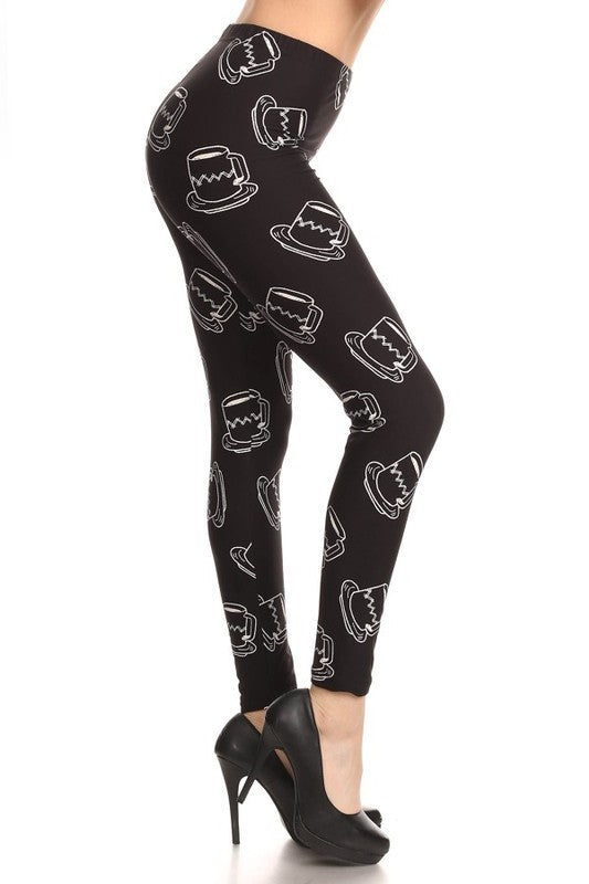 Coffee Cup Print Leggings