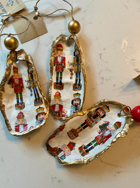Oyster Shell Nutcracker Ornament