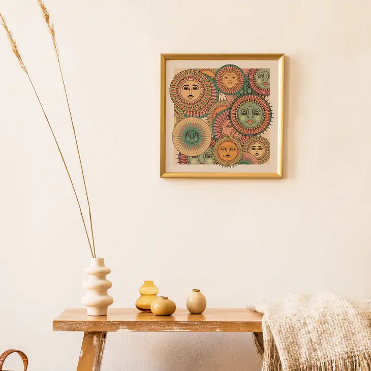 Sun Faces Print