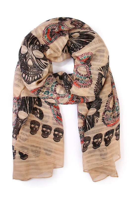 Oblong Sugar Skull Scarf