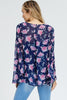 Floral Bell Sleeve Chiffon Top w/ Cami Slip