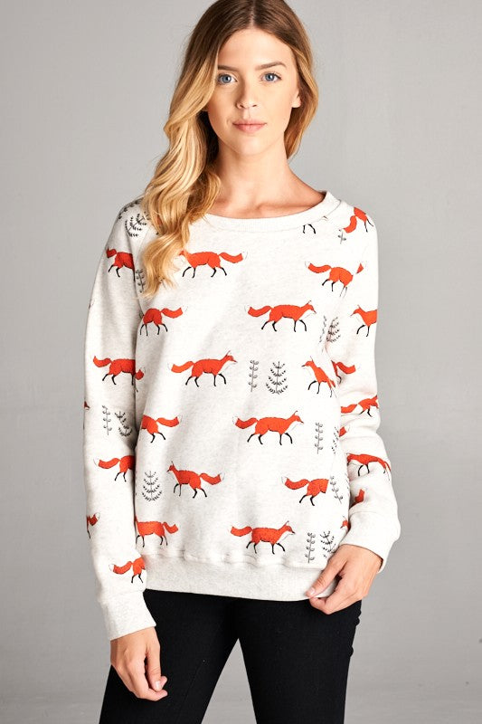 Fox Print Sweatshirt
