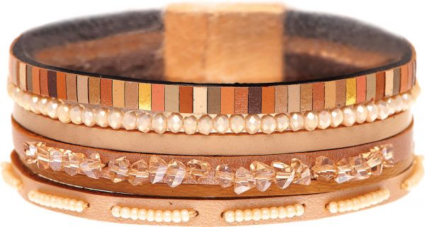 Beige Stone Chips Neutrals Magnetic Bracelet