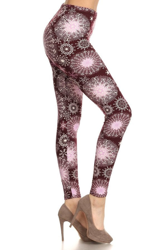 Reds Snowflake Print Leggings