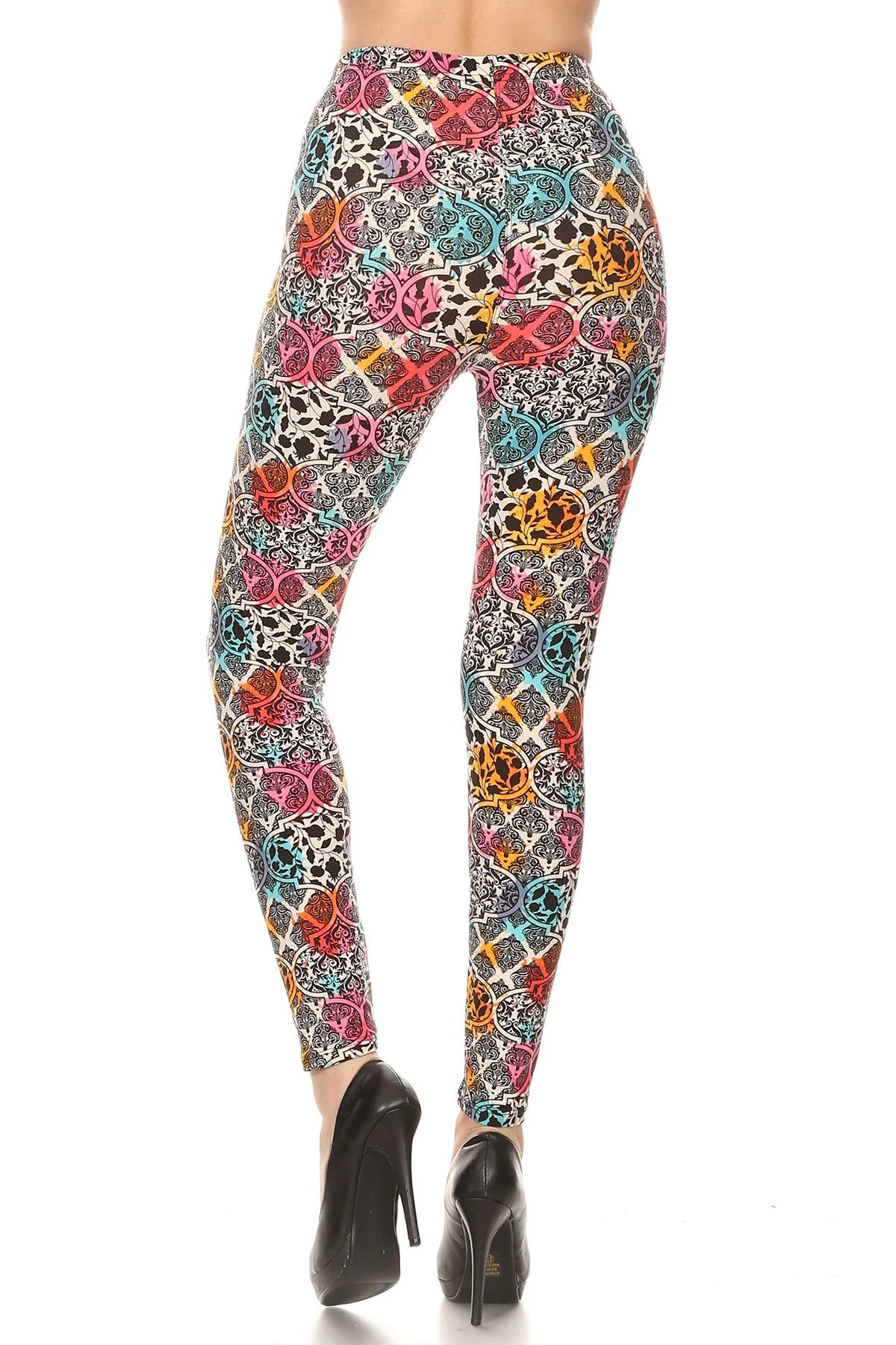 Damask Print Leggings