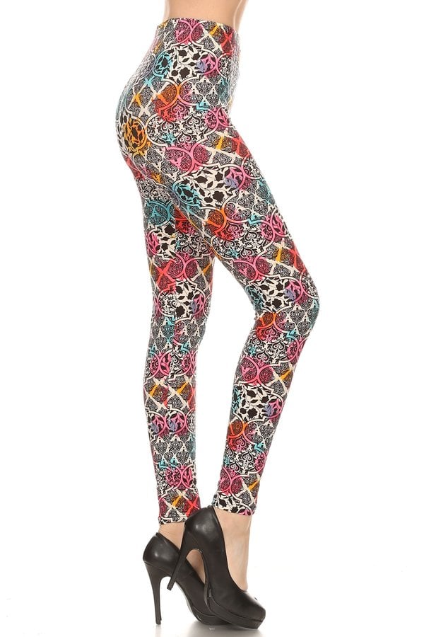 Damask Print Leggings
