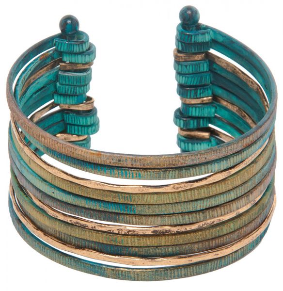 Earthy Patina Mix Wire Cuff Bracelet