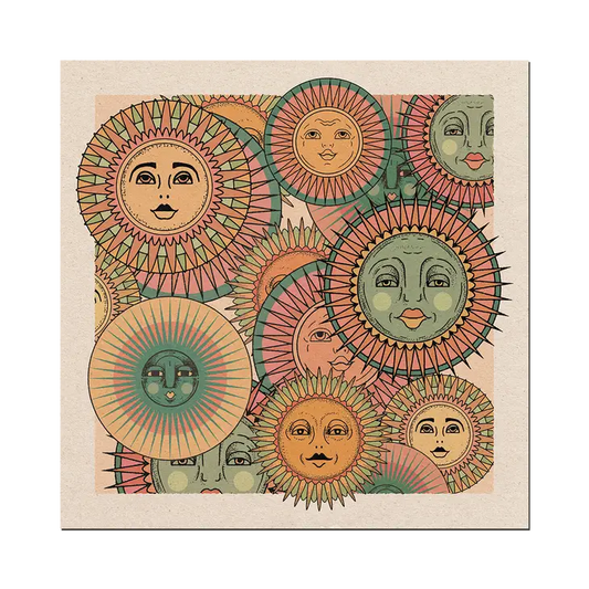 Sun Faces Print
