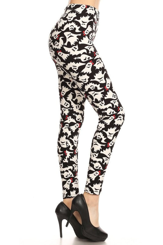 Ghosts and Bows Print Leggings