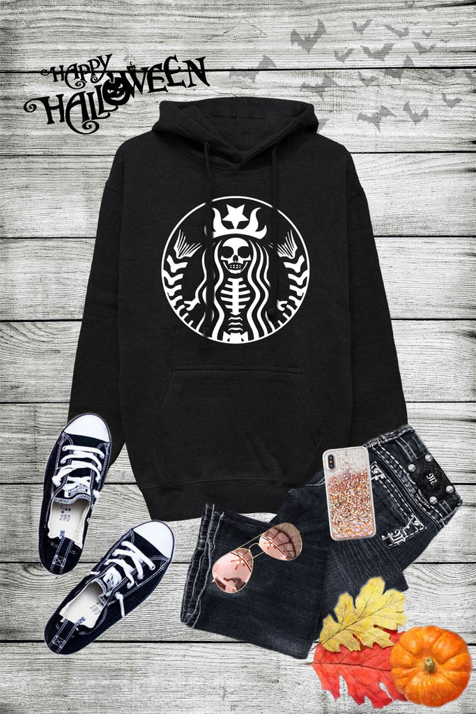 Starbucks Skeleton Unisex Fleece Hoodie